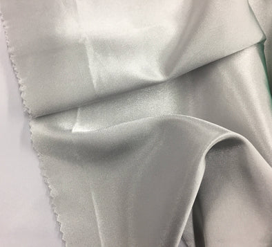 Silver 58 inch 2 way stretch charmeuse satin-super soft silky satin-wedding-bridal-prom-nightgown-Sold by the yard.