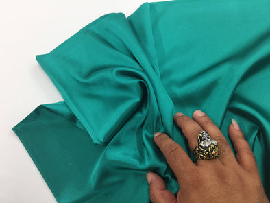 Teal green 58 inch 2 way stretch charmeuse satin-super soft silky satin-wedding-bridal-prom-nightgown-Sold by the yard.