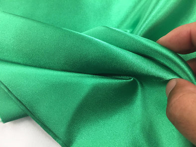 Green 58 inch 2 way stretch charmeuse satin-super soft silky satin-wedding-bridal-prom-nightgown-sold by the yard.