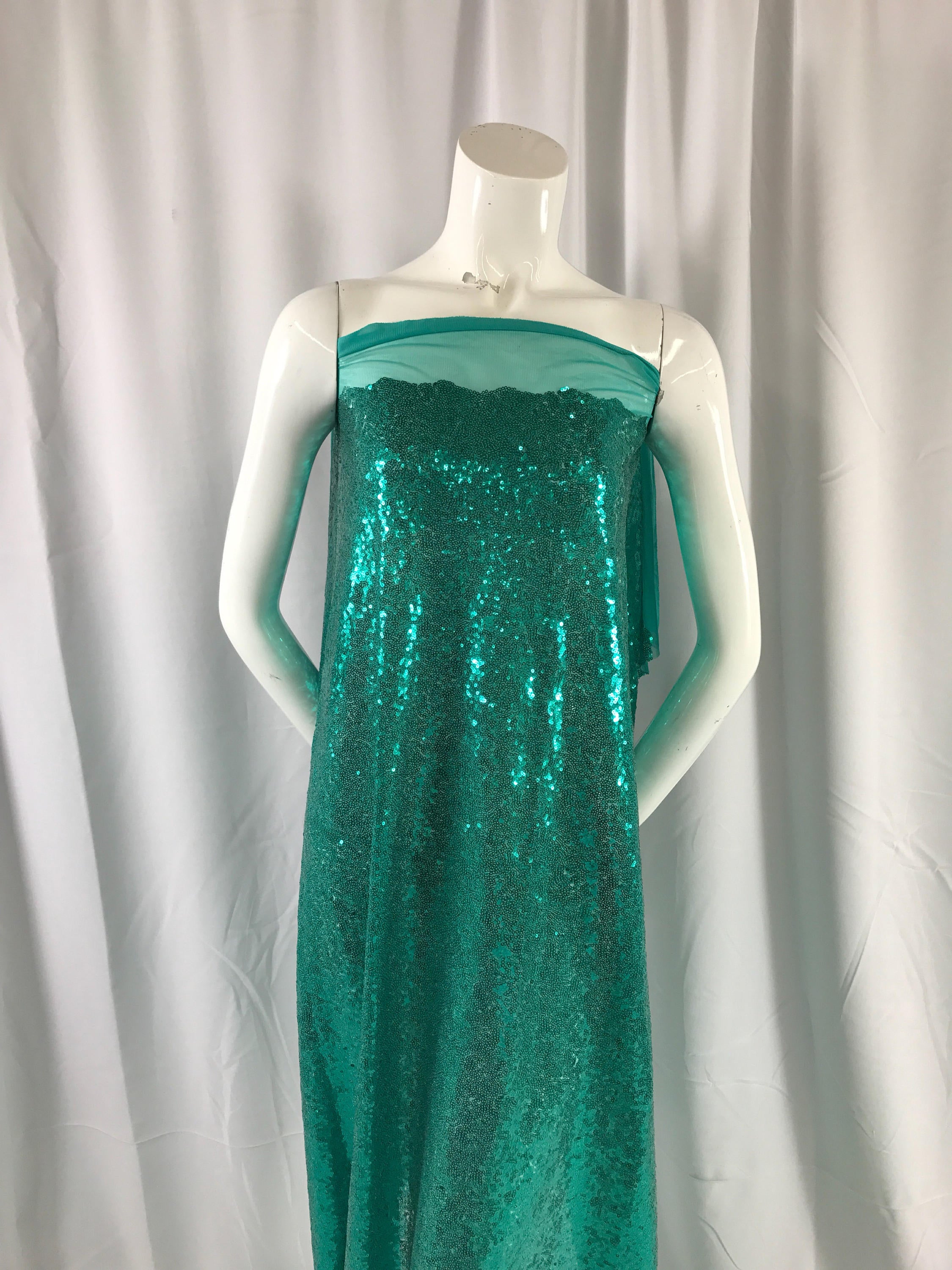 Teal Green mermaid fish scales-mini sequins embroider on a 2 way stret Backdrop King Inc Teal Green mermaid fish scales-mini sequins embroider on a 2 way stret Backdrop King Inc