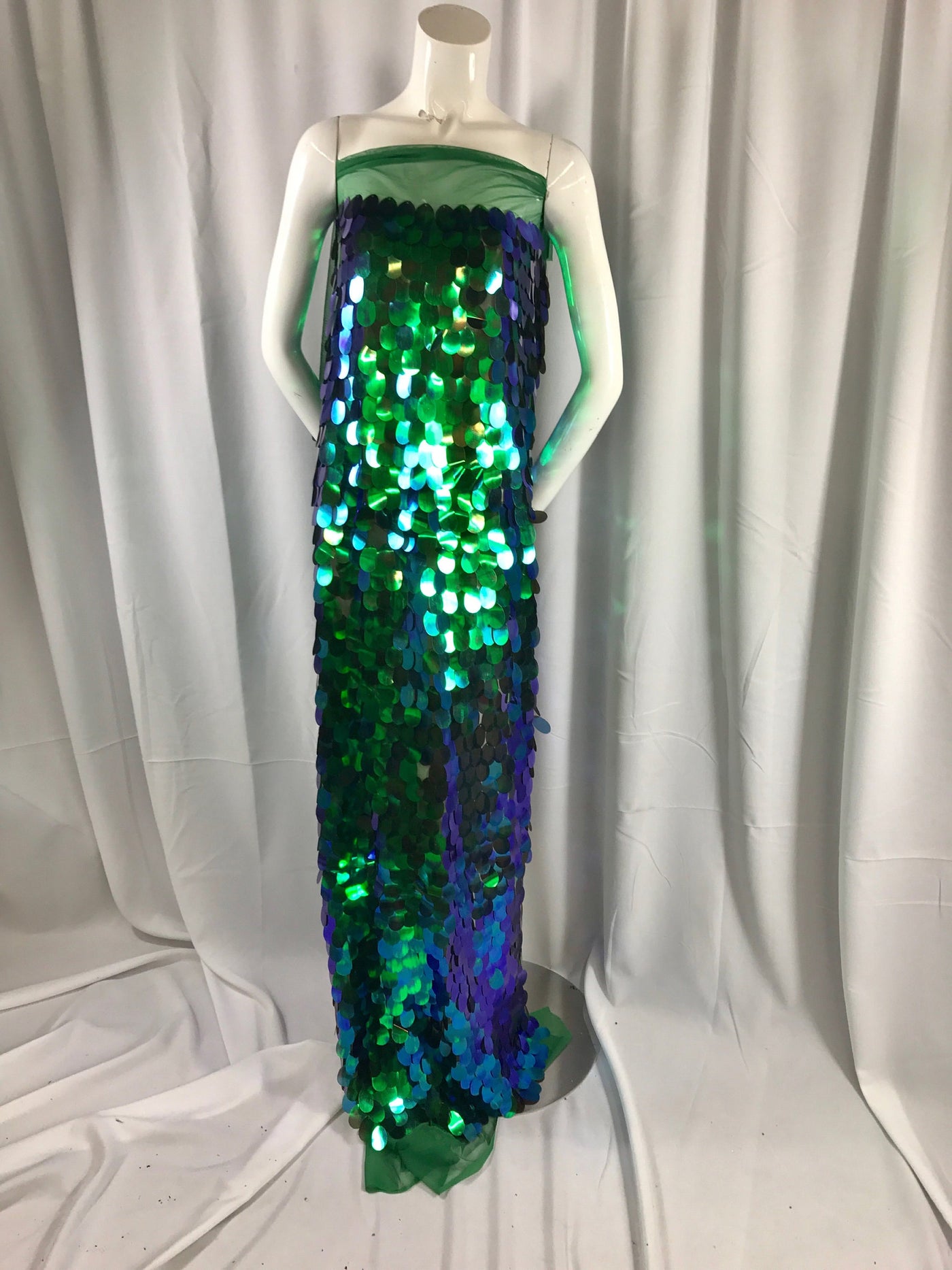 Green hologram iridescent mermaid fish scales on a green mesh-prom-dec Backdrop King Inc Green hologram iridescent mermaid fish scales on a green mesh-prom-dec Backdrop King Inc