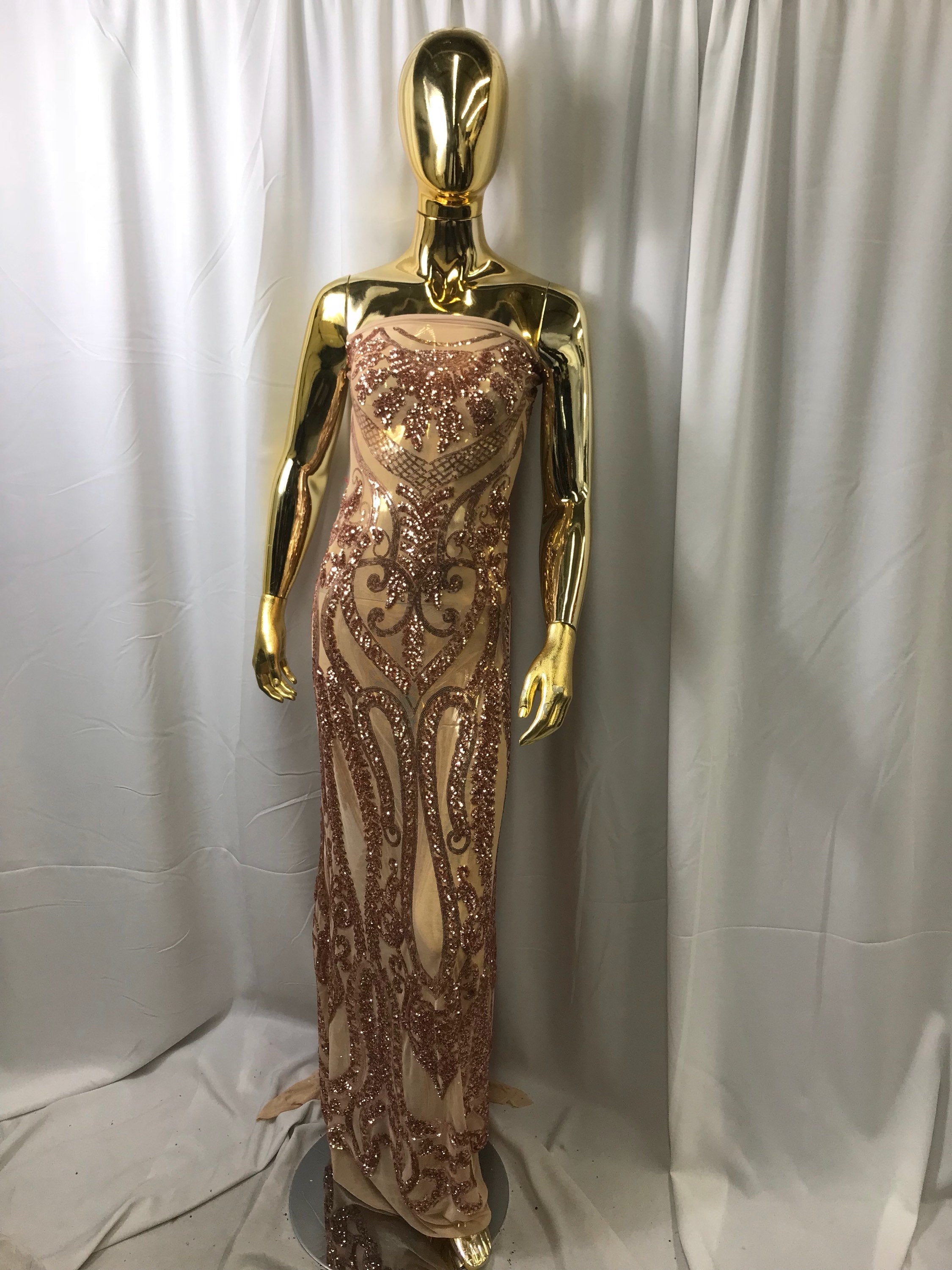 Rose gold diva design embroider with shiny sequins on a 4 way stretch Backdrop King Inc Rose gold diva design embroider with shiny sequins on a 4 way stretch Backdrop King Inc