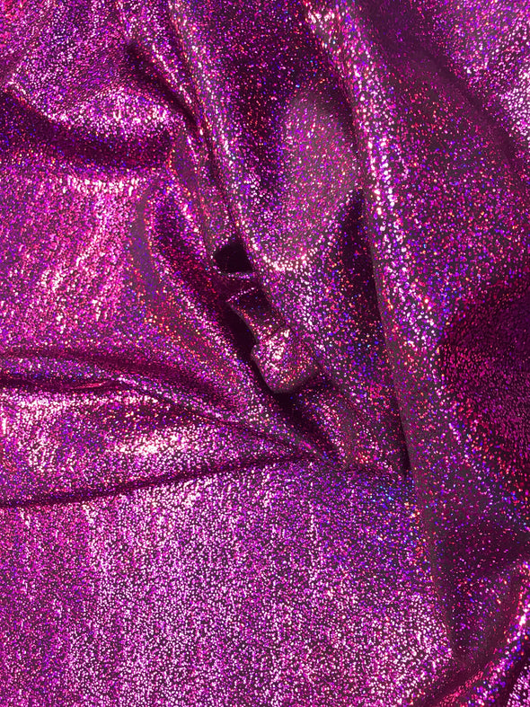 Fuchsia-black iridescent shattered glass design 4 way Stretch nylon spandex-leggings-baiting suits-apparel-fashion-sold by the yard.