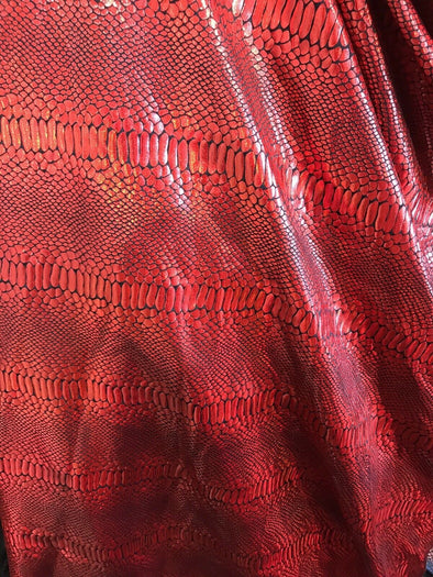 Iridescent snake skin print on a nylon 2 way stretch spandex lycra-cast play-fashion-Sold by the yard