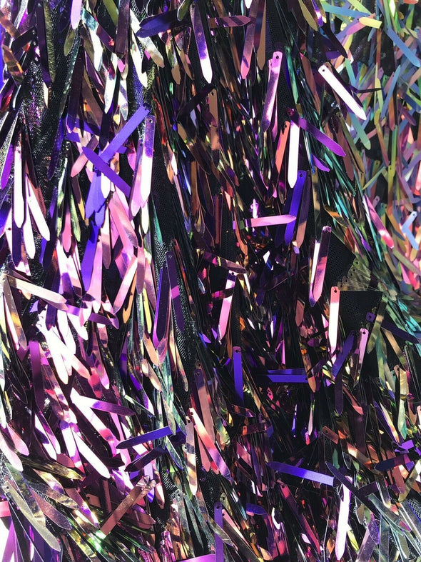 Swords Design Iridescent Sequins Burning Man Costume Craft Fabric By The Yard.