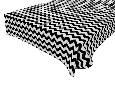 New Creations Fabric & Foam, 1" Chevron Print Poly Cotton Square Table Overlay