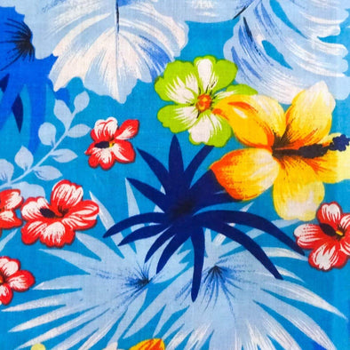 60" Wide Hawaiian Poly Cotton Print Fabric By The Yard