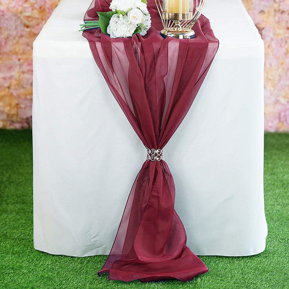 Chiffon Table Runner 27" Wide by 120" Wide Extra Long, Wedding Runners, Holiday Table Runners,