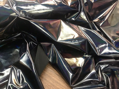 New Creations Fabric & Foam Inc, Reflective Hologram Vinyl Faux Leather  4 Way Stretch Dance Wear Spandex Fabric By Th Yard
