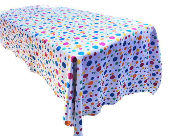 60" Wide 100% Polyester Multi Color Polka Dot Soft Charmeuse Satin Fabric