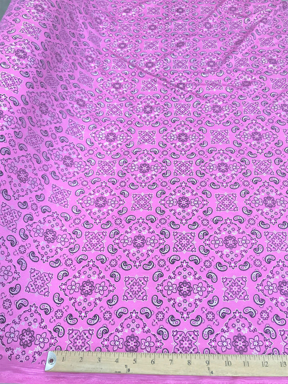 New Creations Fabric & Foam Inc, 58/59" Wide 100% Polyester Spandex Bandana Print on 4 Way Stretch Lycra, Fabric by The Yard