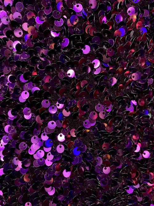 Purple Stretch velvet with luxury sequins all over 5mm shining sequins 2-way stretch, sold by the yard