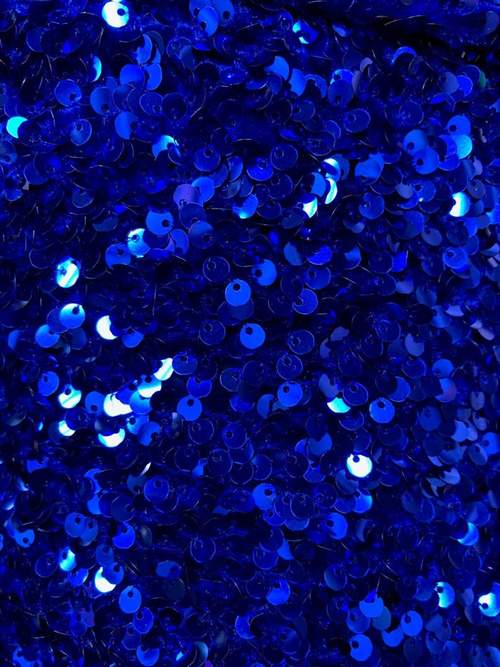 Royal Blue Stretch velvet with luxury sequins all over 5mm shining sequins 2-way stretch, sold by the yard