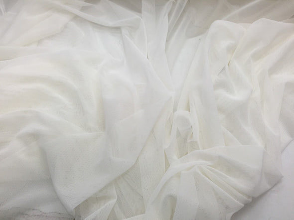 White power mesh 4 way stretch nylon lycra spandex. Dance wear/Bridal/Wedding/Prom/Nightgowns.