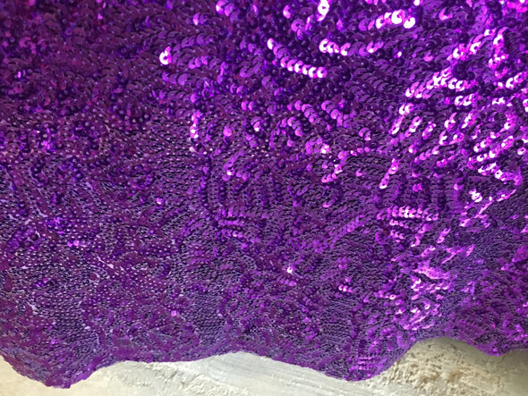 Purple mermaid fish scales sequins- seaweed sequins design- sold by the yard.58" wide.