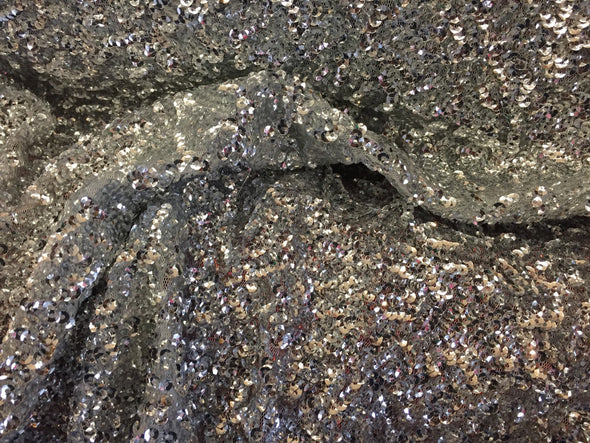 Silver mermaid fish scales sequins- seaweed design- sold by the yard.58" wide.