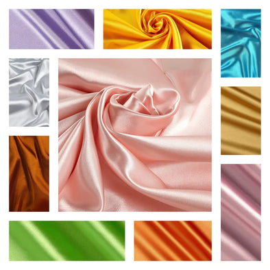 Solid Stretch Charmeuse Satin Fabric 58" Wide-96% Polyester, 4% Spandex Light Weight Silky Sold By The Yard.