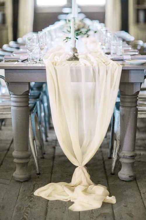 14" Wide Extra Long, Chiffon Wedding Table Runner