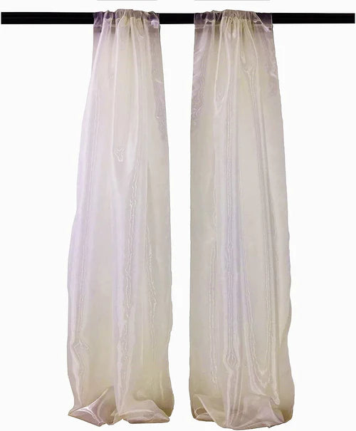 5 Feet Wide x 9 Feet High, Polyester Sheer Mirror Organza Backdrop Drape, Curtain Panels, Room Divider, 1 Pair.