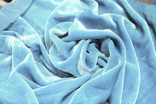 Royal Blue Crushed Velvet Fabric 58'' PRICE PER METER