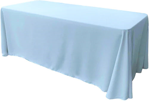 90" Wide by 120" Long Rectangular Polyester Poplin Seamless Tablecloth - Rounded Corners