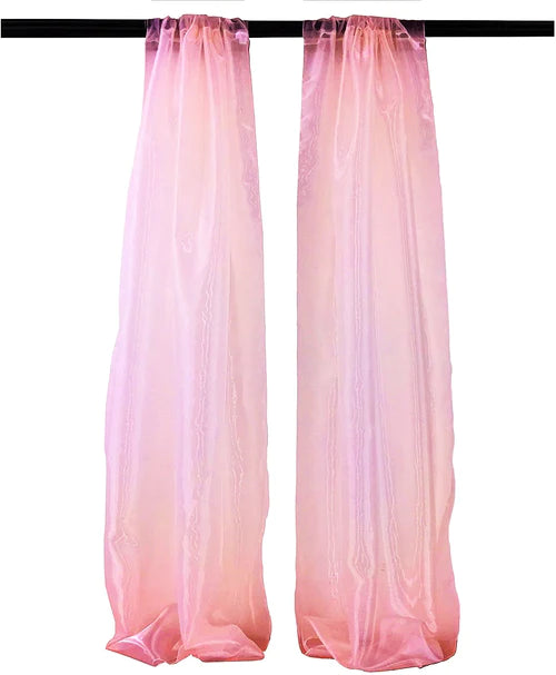 5 Feet Wide x 15 Feet High, Polyester Sheer Mirror Organza Backdrop Drape, Curtain Panels, Room Divider, 1 Pair.