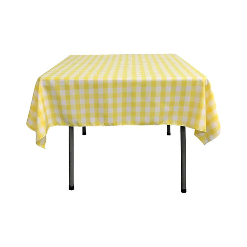 42" x  42" Square Tablecloth for 30" Square Small Coffee Table with 6" Drop, Polyester Checkered Gingham Plaid Table Overlay