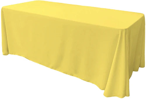 90" Wide by 156" Long Rectangular Polyester Poplin Seamless Tablecloth - Rounded Corners