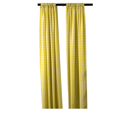 5 Feet Wide x 9 Feet High, Buffalo Checkered Country Plaid Gingham Checkered Backdrop Drapes Curtains Panels, 1 Pair