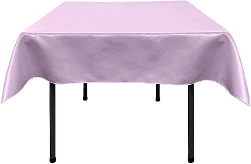 54" x 54" Square Polyester Bridal Satin Table Table Overlay, For a Small 42" Square Coffee Table With 6" Drop