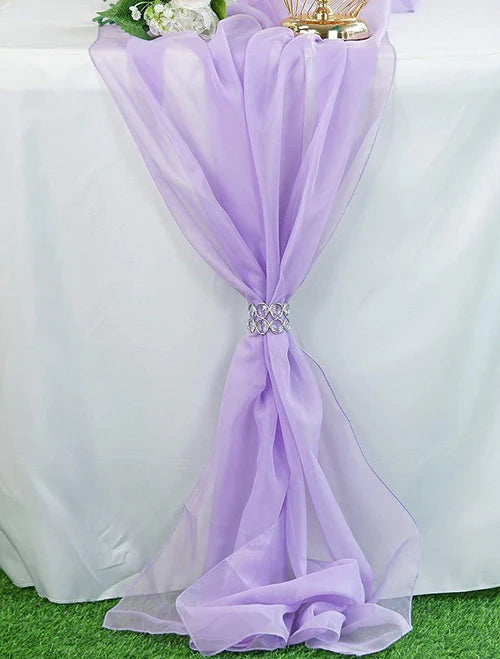 14" Wide Extra Long, Chiffon Wedding Table Runner