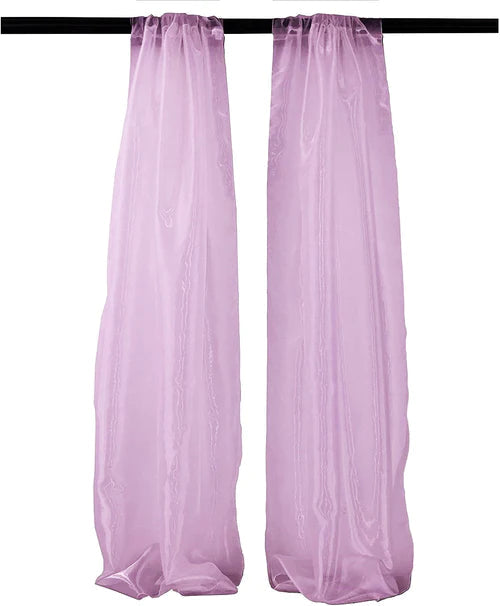 5 Feet Wide x 9 Feet High, Polyester Sheer Mirror Organza Backdrop Drape, Curtain Panels, Room Divider, 1 Pair.