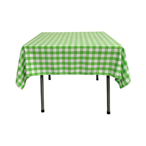 30" x  30" Square Tablecloth for 18" Square Small Coffee Table with 6" Drop, Polyester Checkered Gingham Plaid Table Overlay