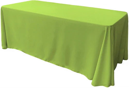 90" Wide by 156" Long Rectangular Polyester Poplin Seamless Tablecloth - Rounded Corners