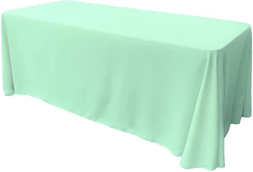 90" Wide by 156" Long Rectangular Polyester Poplin Seamless Tablecloth - Rounded Corners