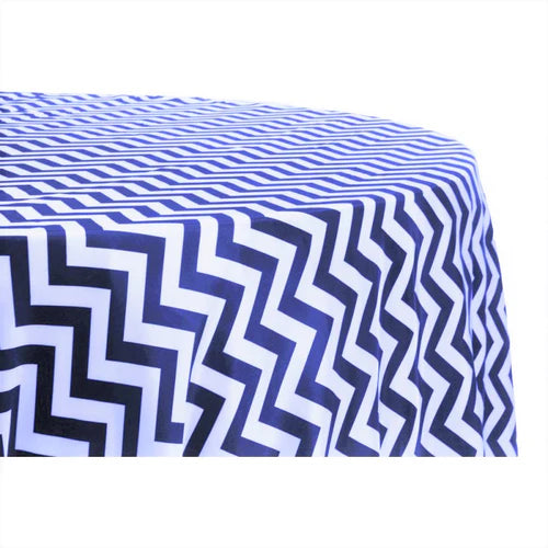 45" Round Chevron Poly/Cotton Tablecloth/Overlay for Small Round Coffee Table