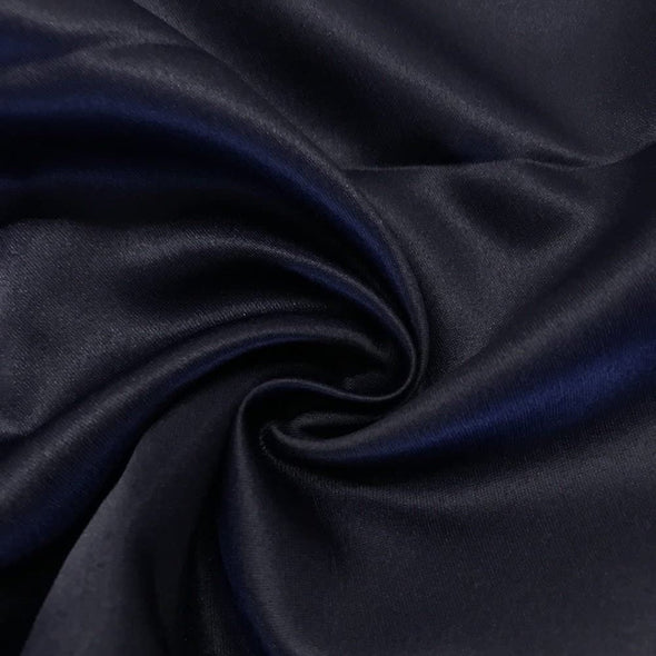 Navy Matte Satin (Peau de Soie) Duchess Fabric Bridesmaid Dress 60" Wide Sold By The Yard.