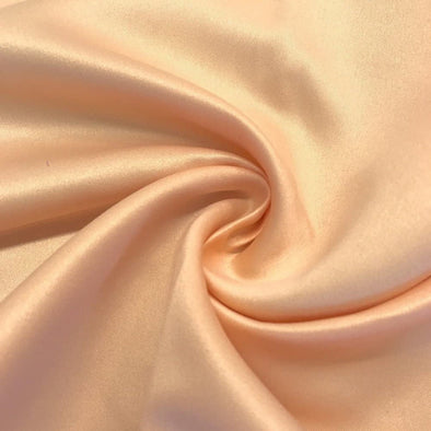 Peach Matte Satin (Peau de Soie) Duchess Fabric Bridesmaid Dress 60" Wide Sold By The Yard.