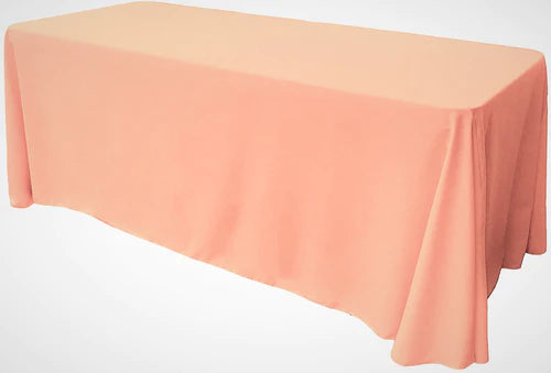 90" Wide by 156" Long Rectangular Polyester Poplin Seamless Tablecloth - Rounded Corners