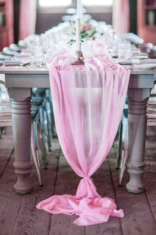 58" Wide Extra Long, Chiffon Wedding Table Runner