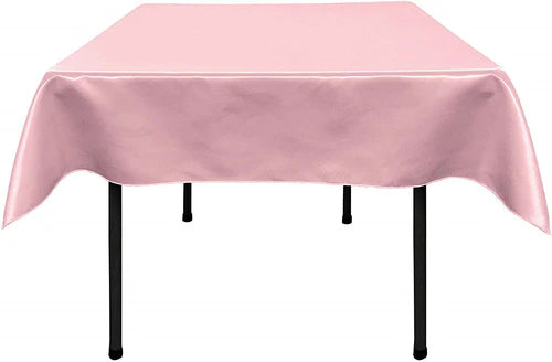 36"x 36" Square Polyester Bridal Satin Table Table Overlay, For a Small 24" Square Coffee Table With 6" Drop