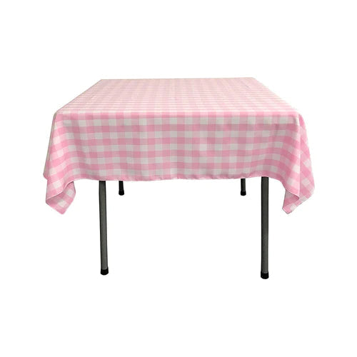 42" x  42" Square Tablecloth for 30" Square Small Coffee Table with 6" Drop, Polyester Checkered Gingham Plaid Table Overlay