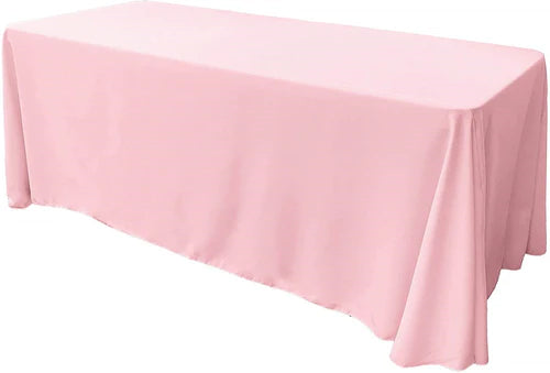 90" Wide by 156" Long Rectangular Polyester Poplin Seamless Tablecloth - Rounded Corners