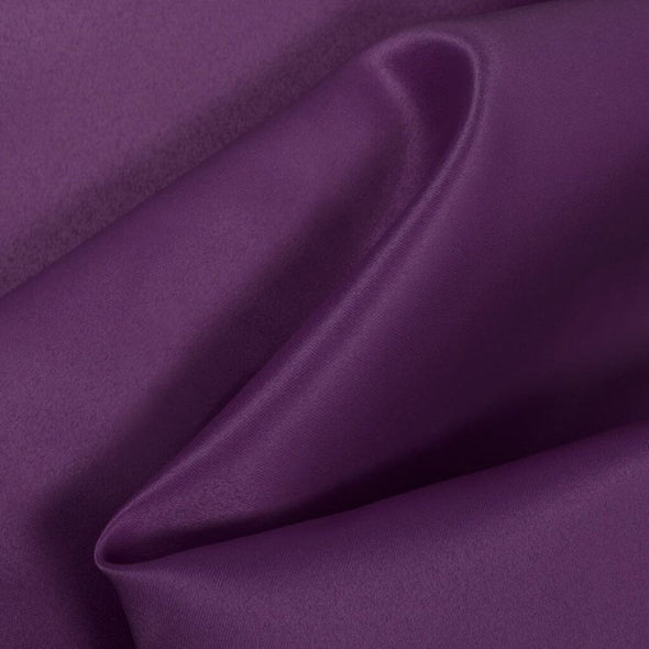 Plum Matte Satin (Peau de Soie) Duchess Fabric Bridesmaid Dress 60" Wide Sold By The Yard.