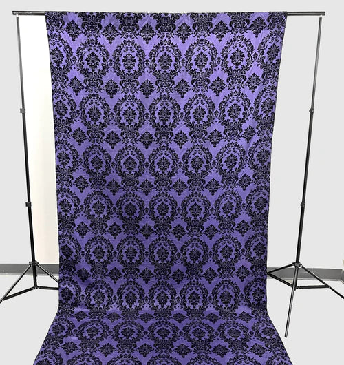 5 Feet Wide Damask Flocking Taffeta Backdrop Drape Curtain Panel, 1 Panel.