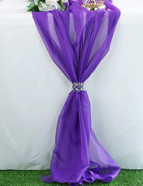 58" Wide Extra Long, Chiffon Wedding Table Runner