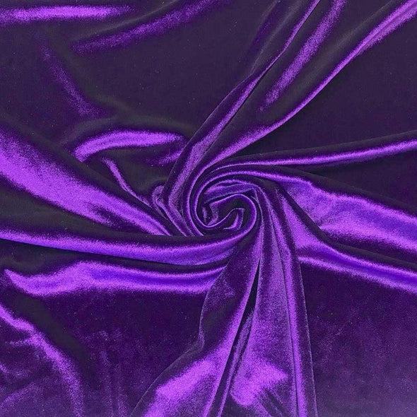Purple Spandex Velvet Fabric 60" Wide 90% Polyester/10% Stretch Velvet Fabric By The Yard