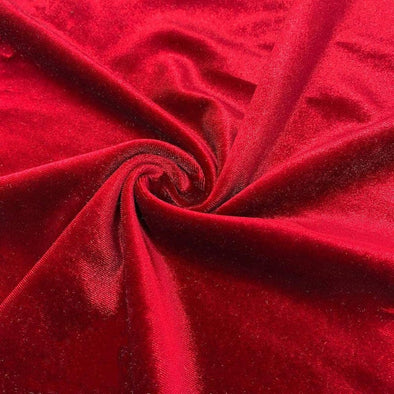 Red Spandex Velvet Fabric 60" Wide 90% Polyester/10% Stretch Velvet Fabric By The Yard