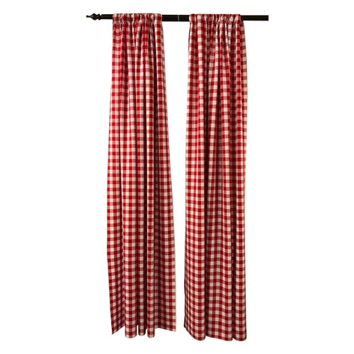 5 Feet Wide x 9 Feet High, Buffalo Checkered Country Plaid Gingham Checkered Backdrop Drapes Curtains Panels, 1 Pair