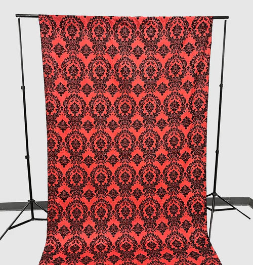 5 Feet Wide Damask Flocking Taffeta Backdrop Drape Curtain Panel, 1 Panel.